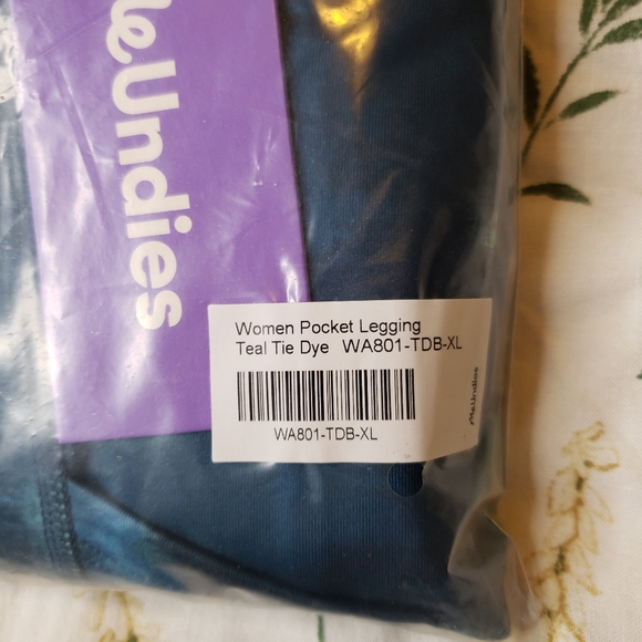 MeUndies MoveMe Side Pocket Legging in Teal Tie Dye, Size L & XL, High Waist,NWT - Picture 6 of 12